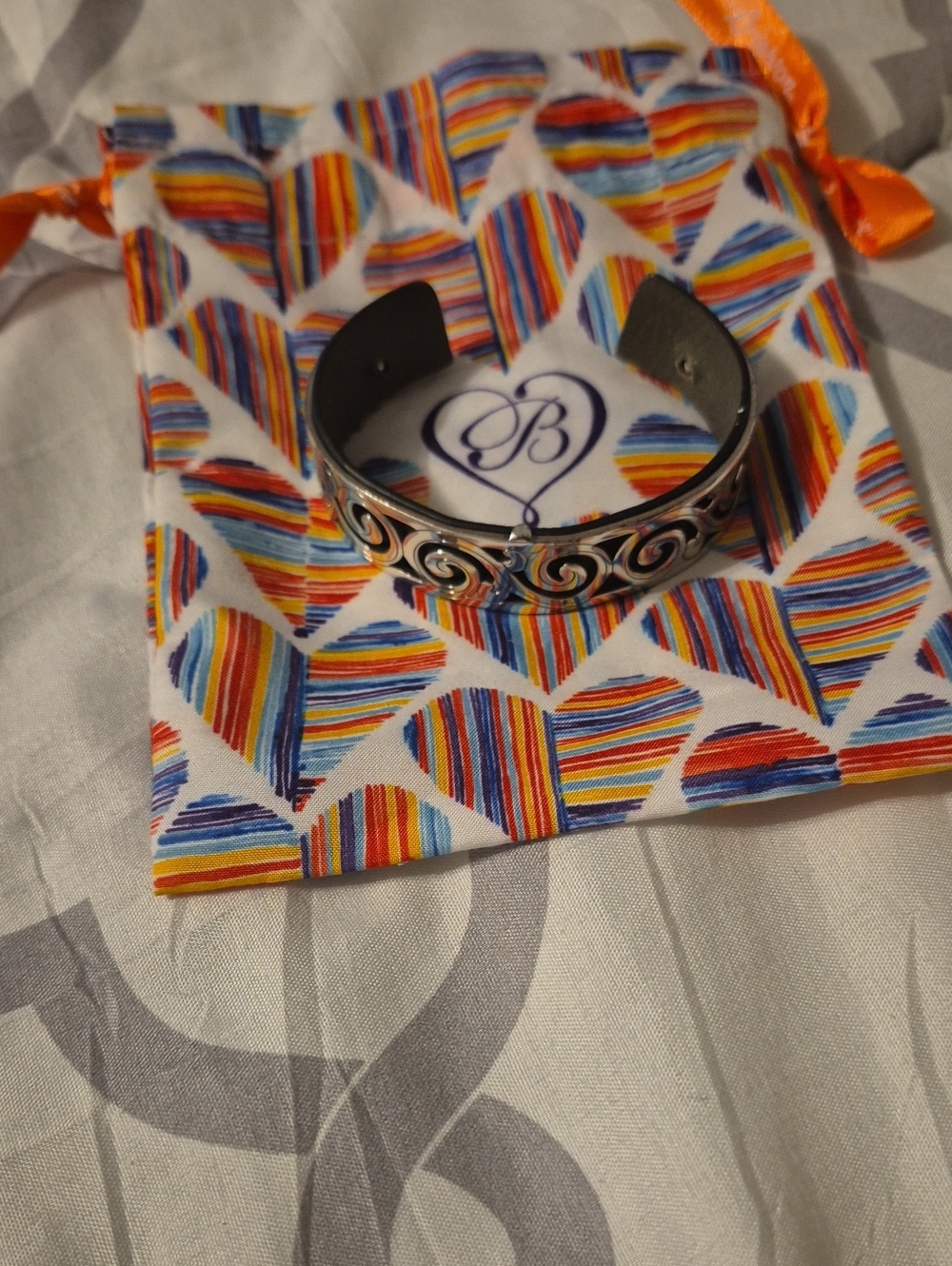 Brighton Silver-Tone Scroll Cuff Bracelet